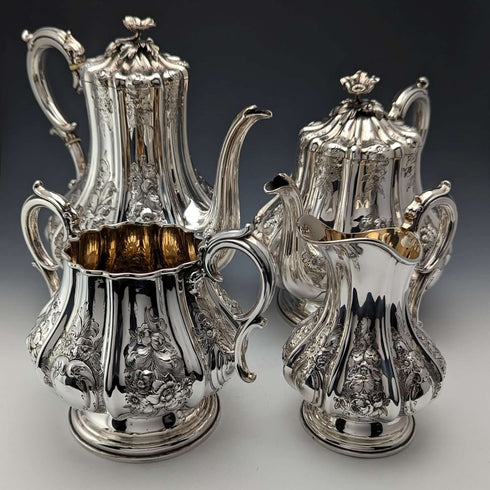 1873 British Antique Silver Plated Tea/Coffee Set Elkington